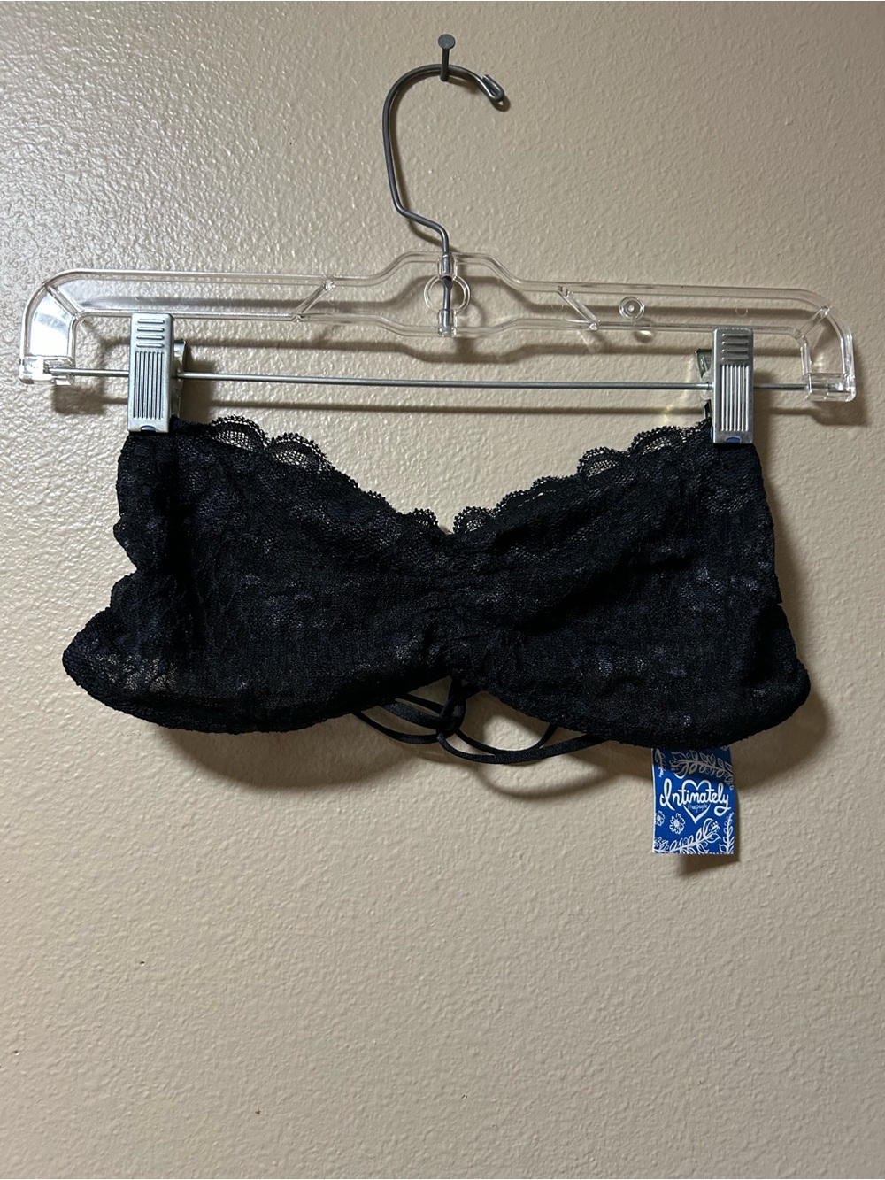 Intimately Free People Womens Lace Bralette Bandeau Bra in black size S NWT